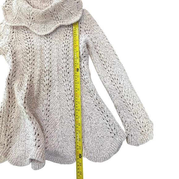 Anthropologie Yellow Bird Crochet Knit Cowl Neck Sweater Small BOHO Cottagecore - Picture 13 of 16